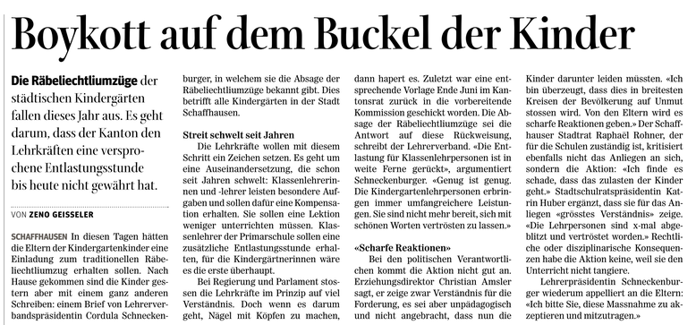 Quelle: Schaffhauser Nachrichten, 24.10.2017