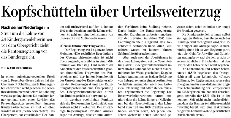 Quelle: Schaffhauser Nachrichten, 21. und 22. Dezember 2016