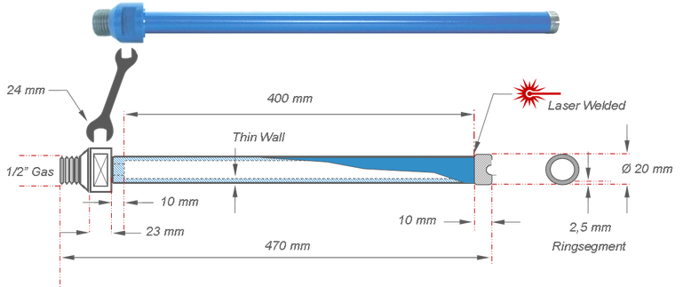 20 mm diamantboor / kernboor met dunwandig segment