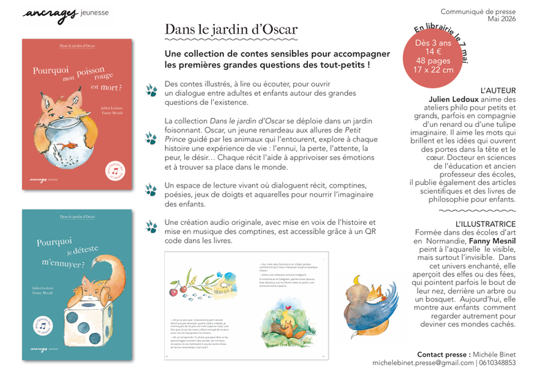 Philosophie pour enfants. La mort. Le deuil. Pourquoi mon poisson rouge est mort. Julien Ledoux. Editions Ancrages. Dossier PDF gratuit. Album jeunesse sur la mort. Enfants de 3 ans.
