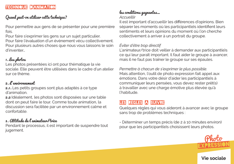 PDF gratuit. Vivre ensemble. Vie sociale. ETP Alsace. Photo expression. Photolangage gratuit PDF. Philosophie pour enfants. Compétences psychosociales. CPS.