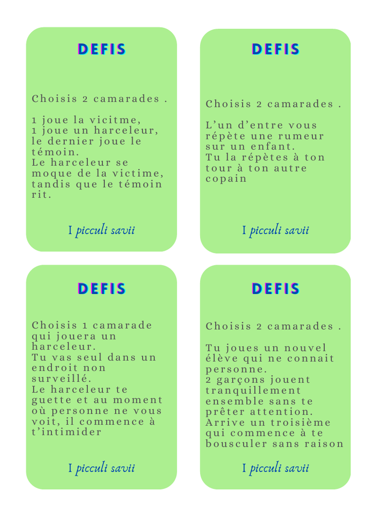 Philosophie pour enfants. Pratique philosophique. Harcèlement scolaire. 43 cartes pour réfléchir sur le harcèlement à l'école. Outil PDF gratuit harcèlement.
