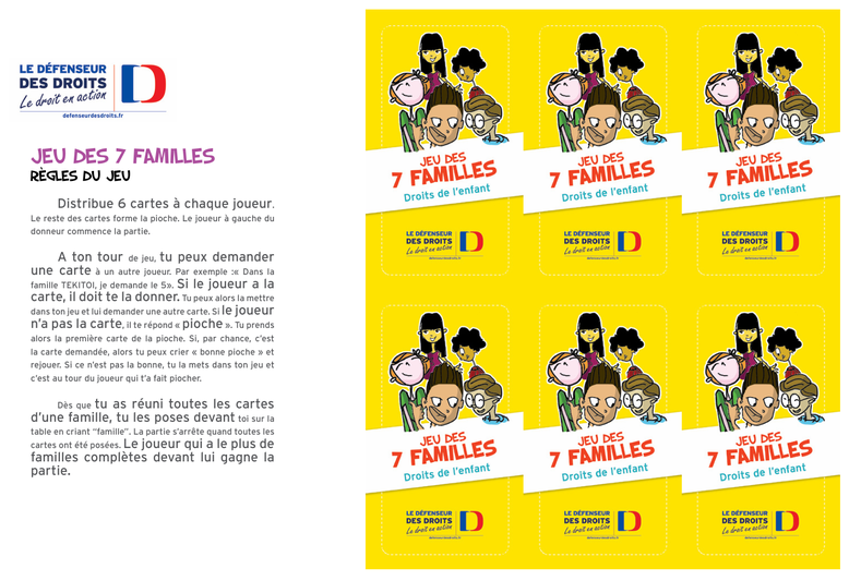 Philosophie pour enfants. Pratique philosophique. Droits de l'enfant. Défenseur des droits. PDF gratuit. Jeu de cartes gratuit droits de l'enfant. Protection de l'enfance.