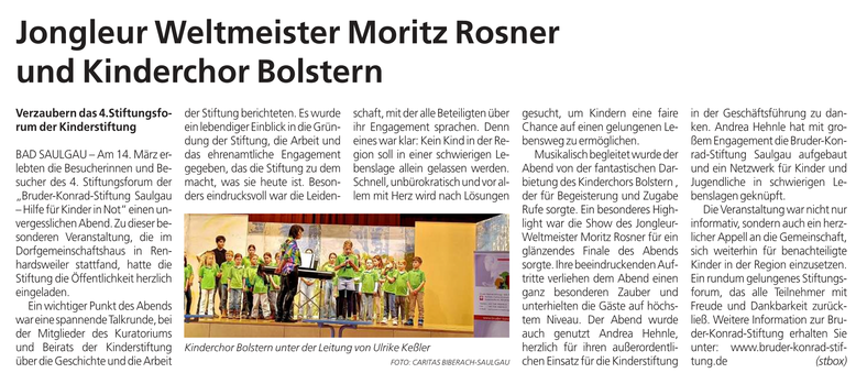 Kinderchor Bolstern mit Ulrike Keßler