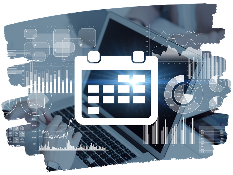  Image from a computer that is overlaid by graphics and tables