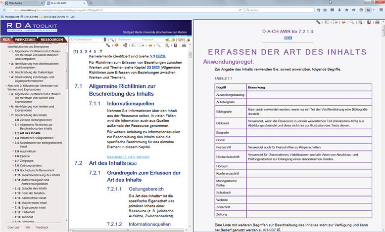 Das Ergebnis: Zwei Stellen aus dem Toolkit in einem horizontal geteilten Bildschirm