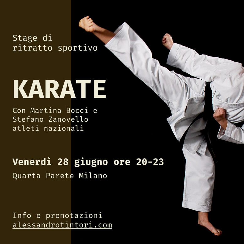 La locandina dello stage di ritratto sportivo Karate con Martina Bocci e Stefano Zanovello