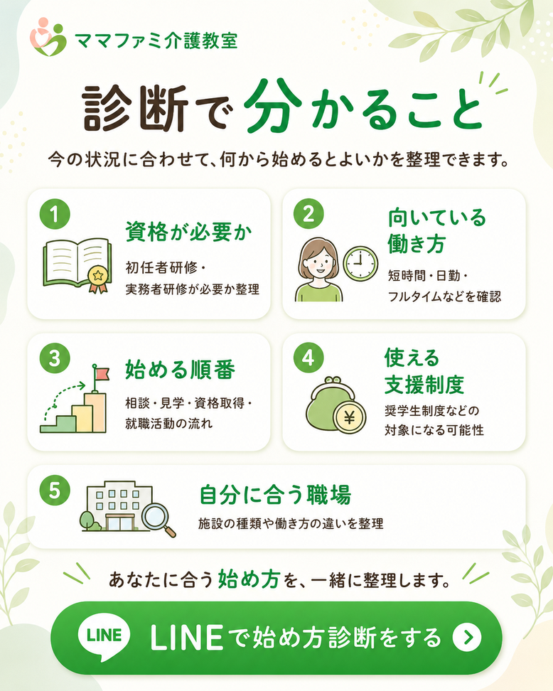 介護の仕事の始め方。ママファミ介護教室への相談で分かること