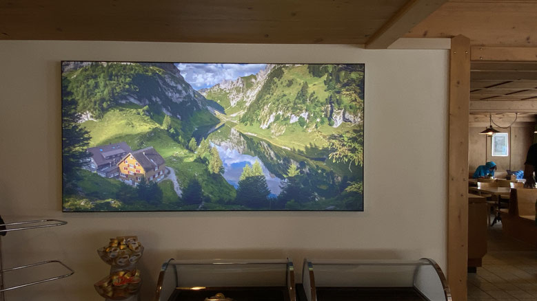 Marcel Schiegg, Wandbild, Spannbild, Wanddekoration, Appenzell, Appenzellerland, Raumakustik, LED Wandbild, Bollenwees, Fählensee