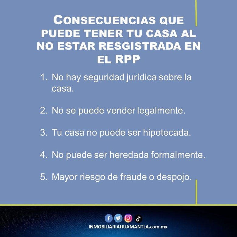 consecuencias que puede tener tu casa al no estar registrada en el RPP