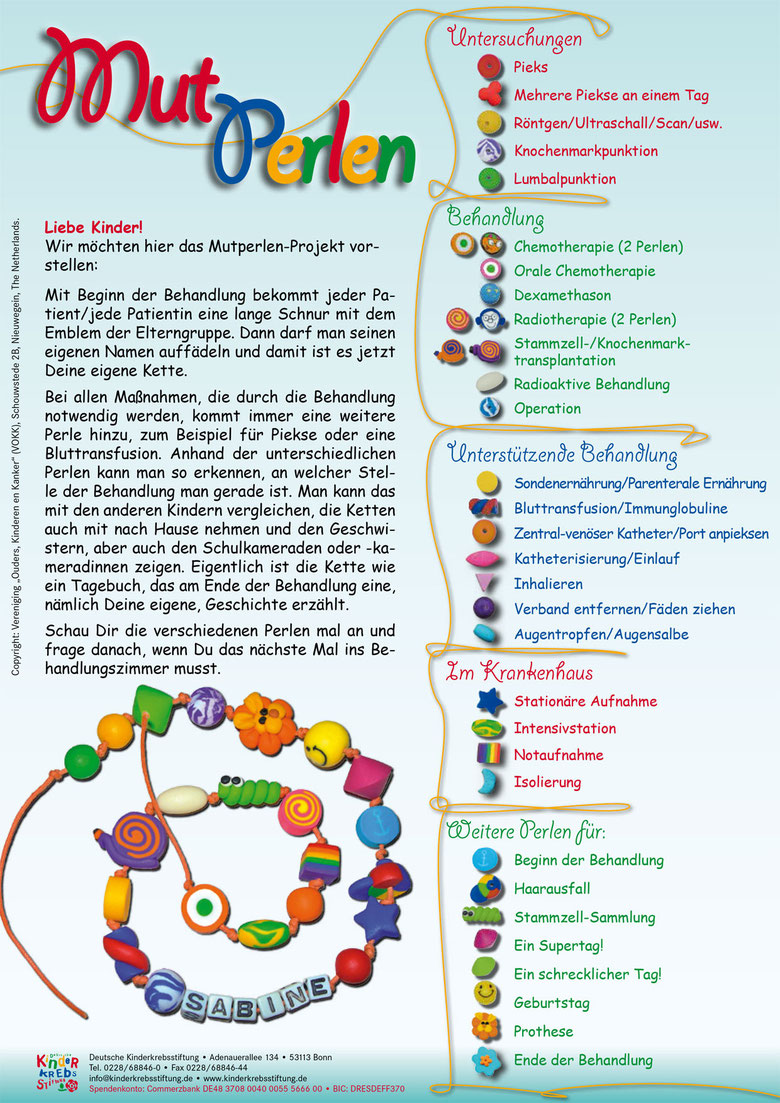 Mut-Perlen für krebskranke Kinder