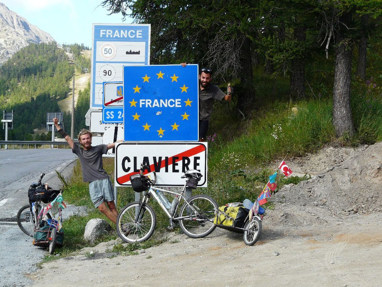 Notre dernière frontière, et notre dernier col juste après, le col du Montgenèvre