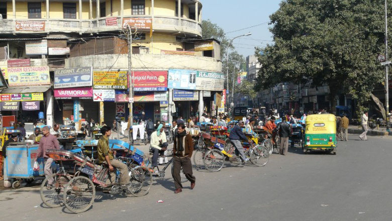 Le vieux Delhi, ses rickshaw à pédales ou à moteur