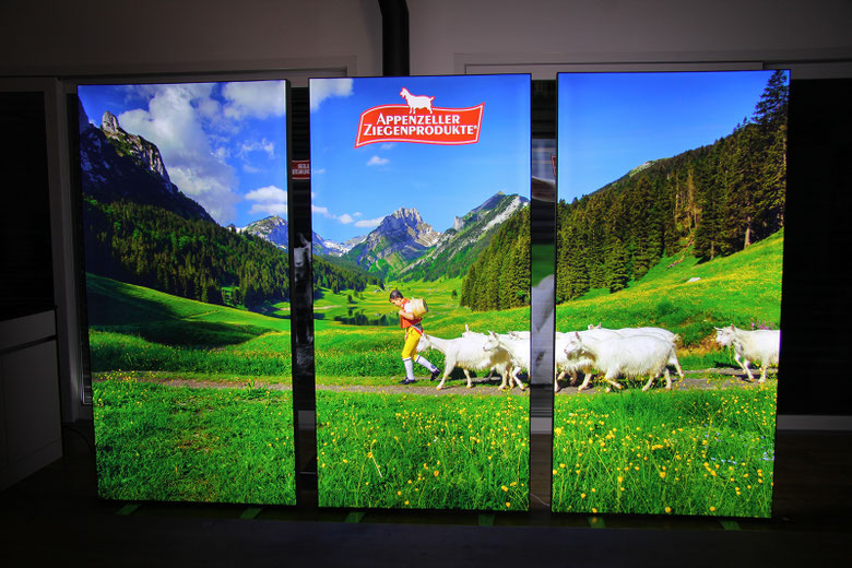 Marcel Schiegg, Wandbild, Spannbild, Wanddekoration, Appenzell, Appenzellerland, Raumakustik, LED Wandbild, LED Box