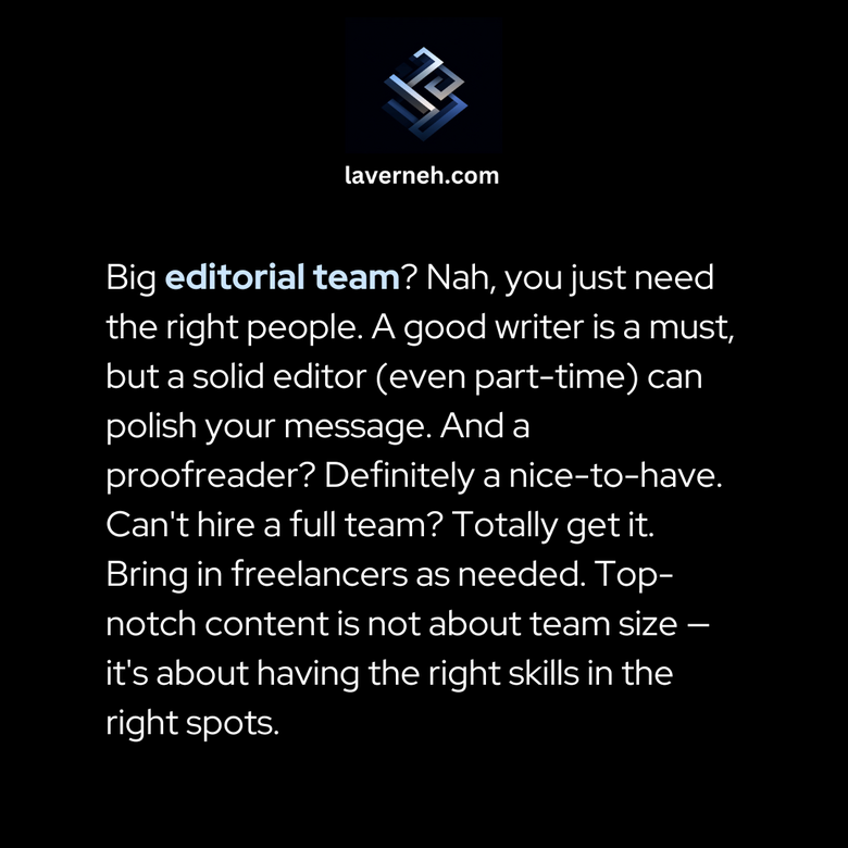 Graphic: Don't need large editorial team, just the right people on it.