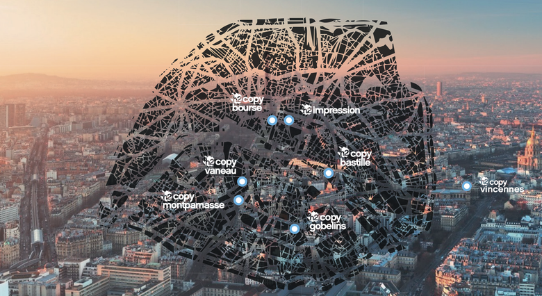 map of Paris, h2copy, copy shop in Paris, printing in Paris, where to print in Paris, print a document in Paris, document binding in Paris, h2impression, fast printing in Paris 