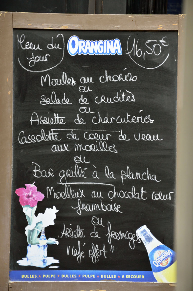 Lunch menu, Libourne city