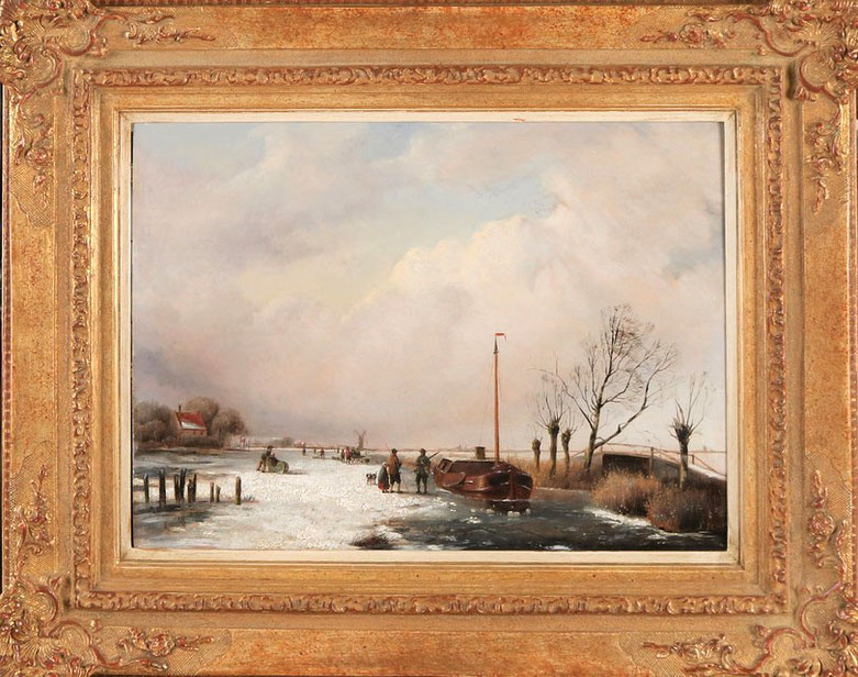 te_koop_aangeboden_een_wintergezicht_van_de_nederlandse_kunstschilder_jacobus_freudenberg_1818-1873_hollandse_romantiek