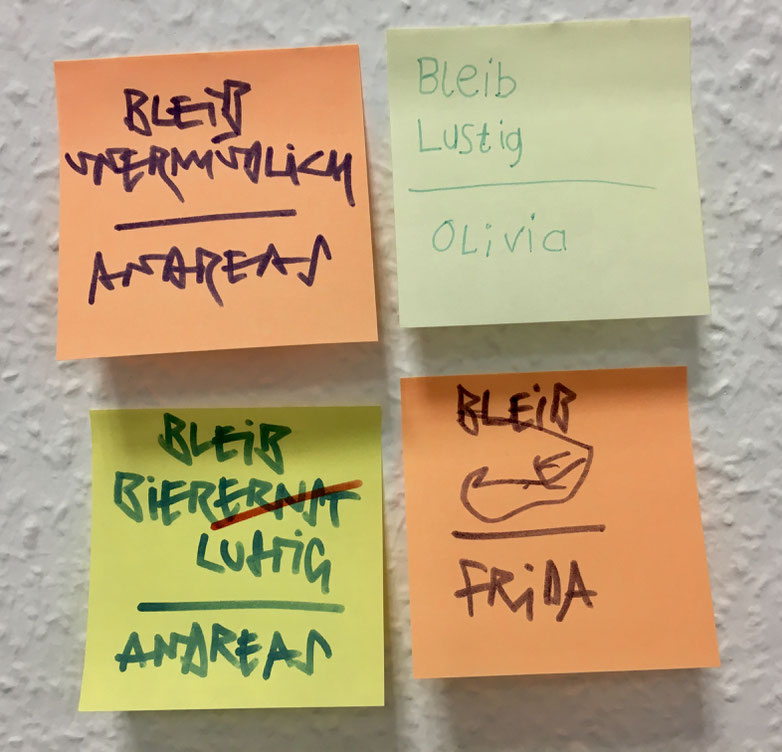 Post-its mit Sprüchen