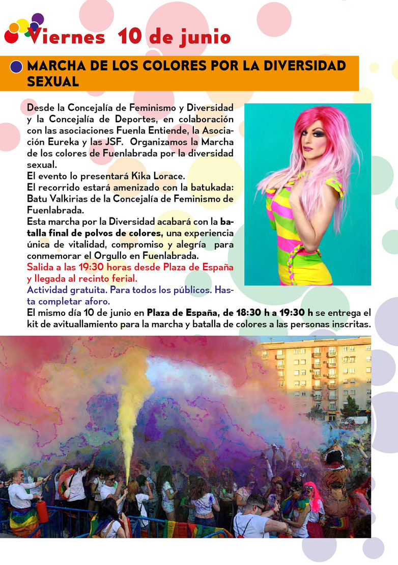 Programa de las Fiestas LGTB en Fuenlabrada
