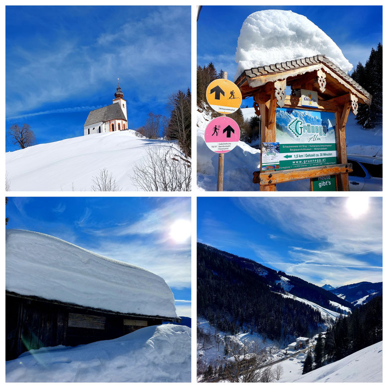 Dienten am Hochkönig, Winter, Rodeln, Rodelpartie, Grünegg Alm, Zell am See