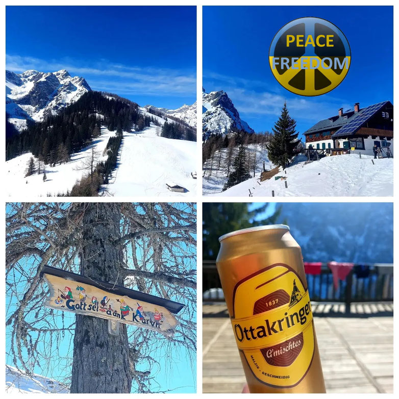 Werfen, Ostpreußen Hütte, Skitour, Salzburger Land, Dielalm, Abseitstour, ungefährliche Tour, Winter, Tourenski