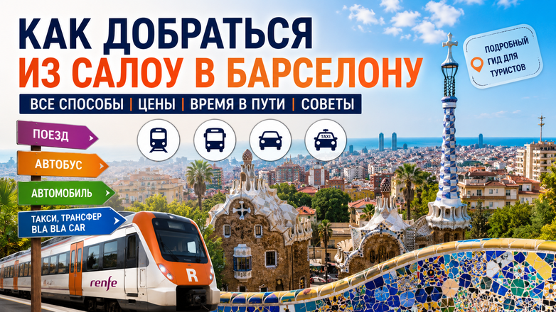 Как добраться из Салоу в Барселону самостоятельно в 2026 году: поезд, автобус, цены, расписание