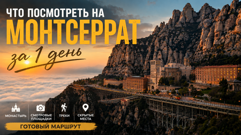 Как увидеть Монтсеррат без толп: готовый маршрут на 1 день, лучшие виды, пешие тропы, советы по посещению монастыря и инсайдерские рекомендации.