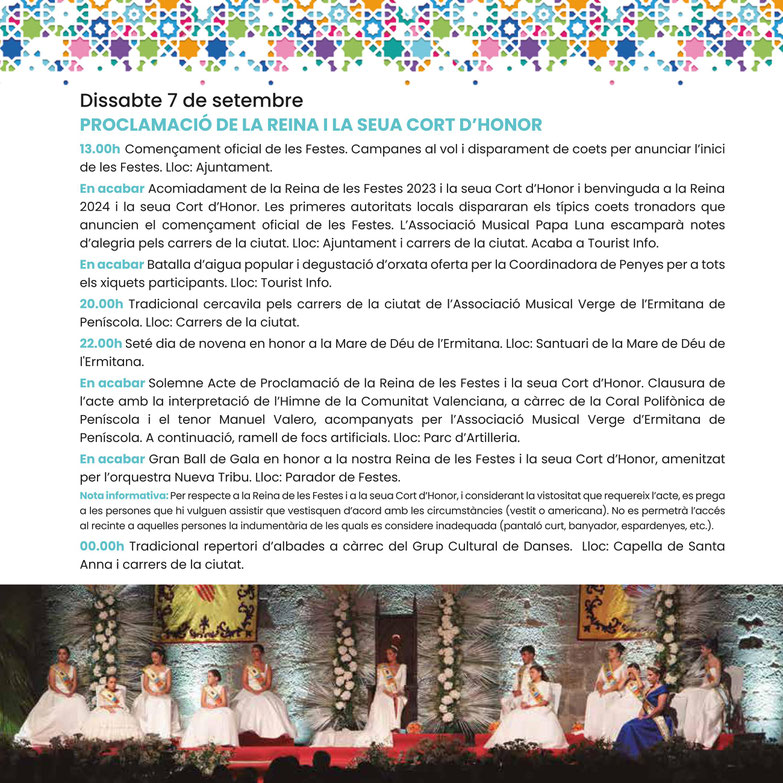 Programa de las Fiestas de Peñíscola