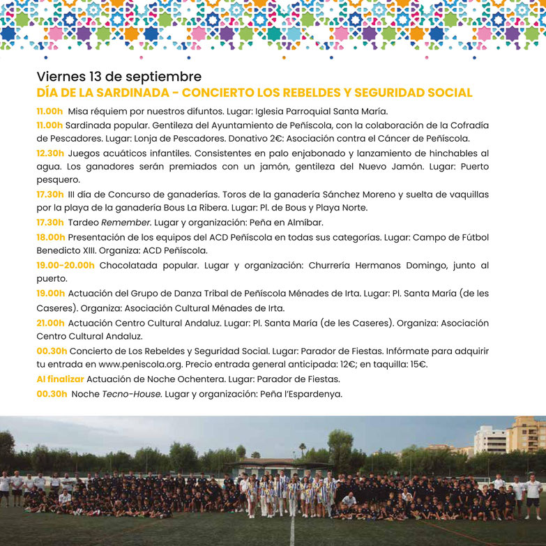 Programa de las Fiestas de Peñíscola