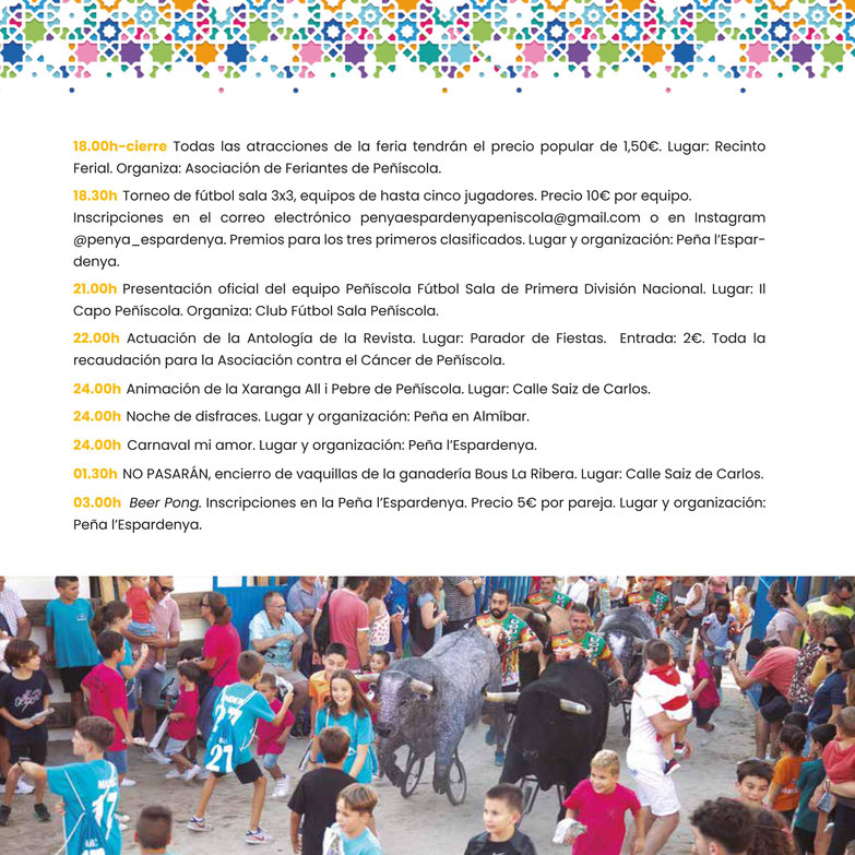 Programa de las Fiestas de Peñíscola