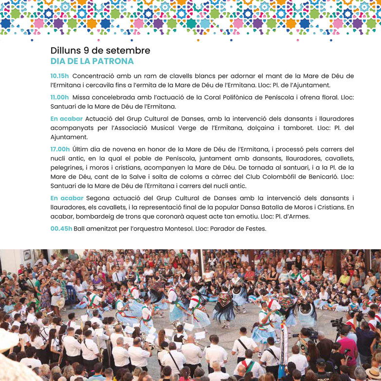 Programa de las Fiestas de Peñíscola