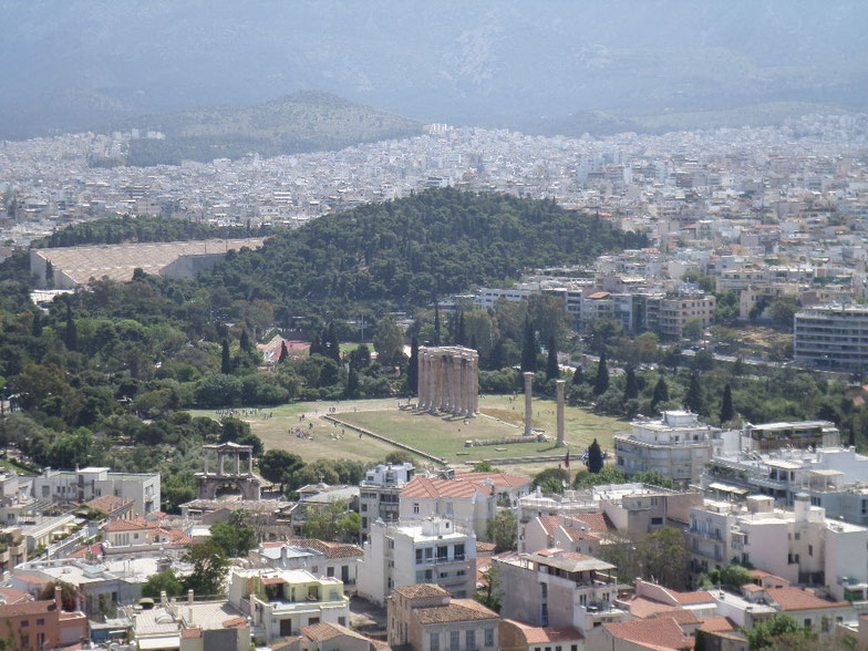 Le temple de Zeus vu de l'acropole