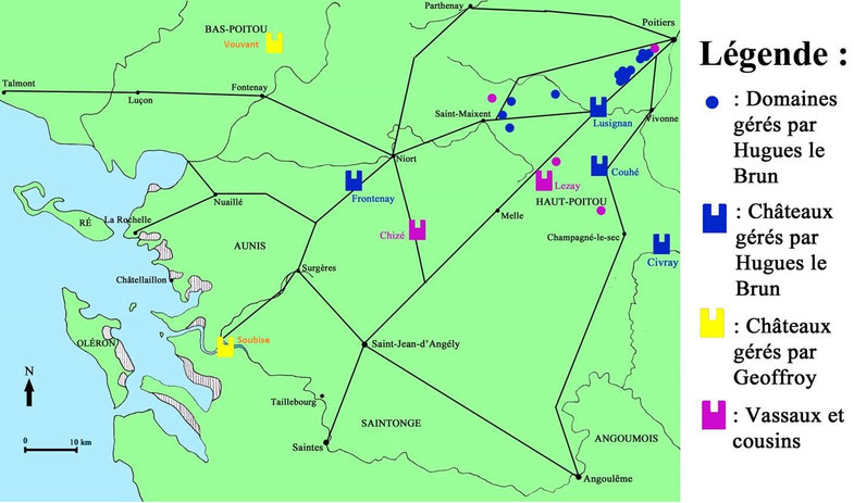 Partage des châteaux Lusignan