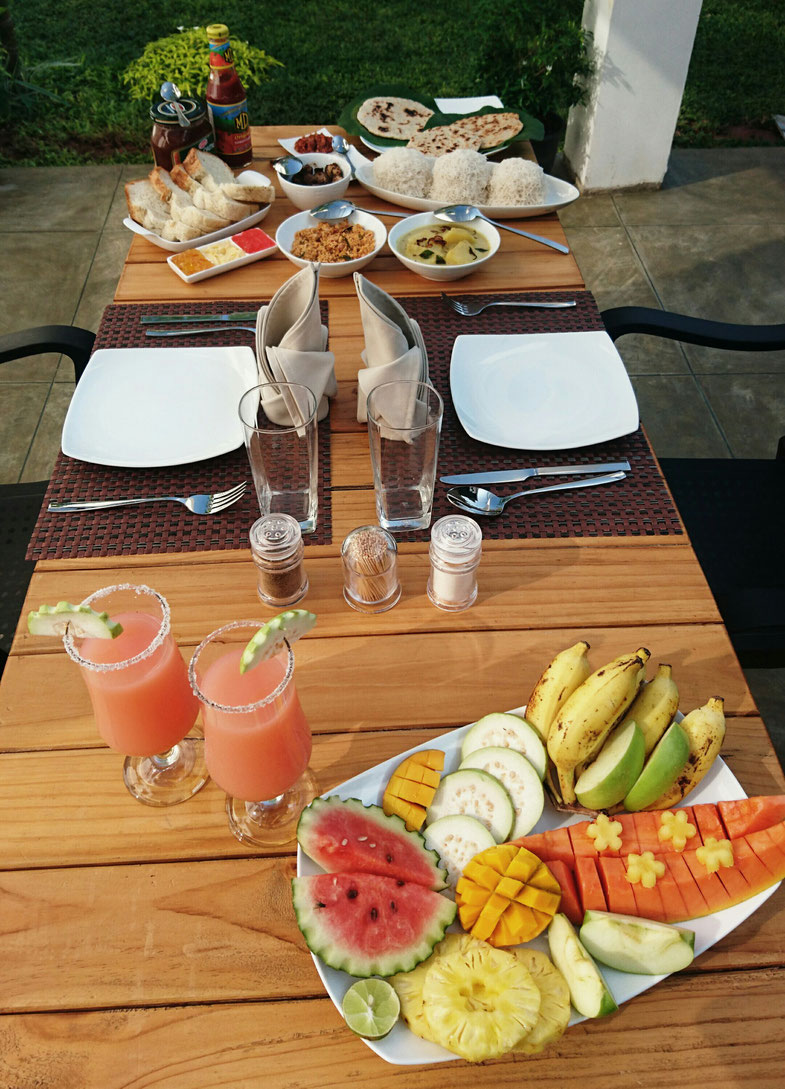 awesome breakfast at the 8+motel in Negombo - Travelbees