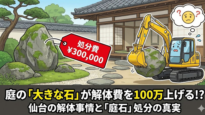 解体見積もりが100万高い!犯人は自慢の庭石でした。