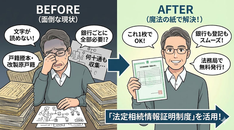 銀行・登記・証券会社…何度も提出しないための「法定相続情報一覧図」
