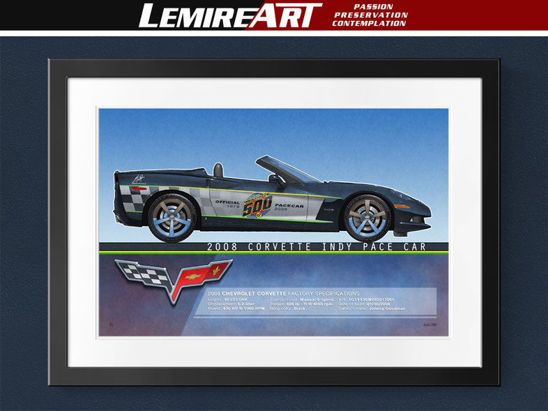 2008 Corvette Indy Pace Car drawing