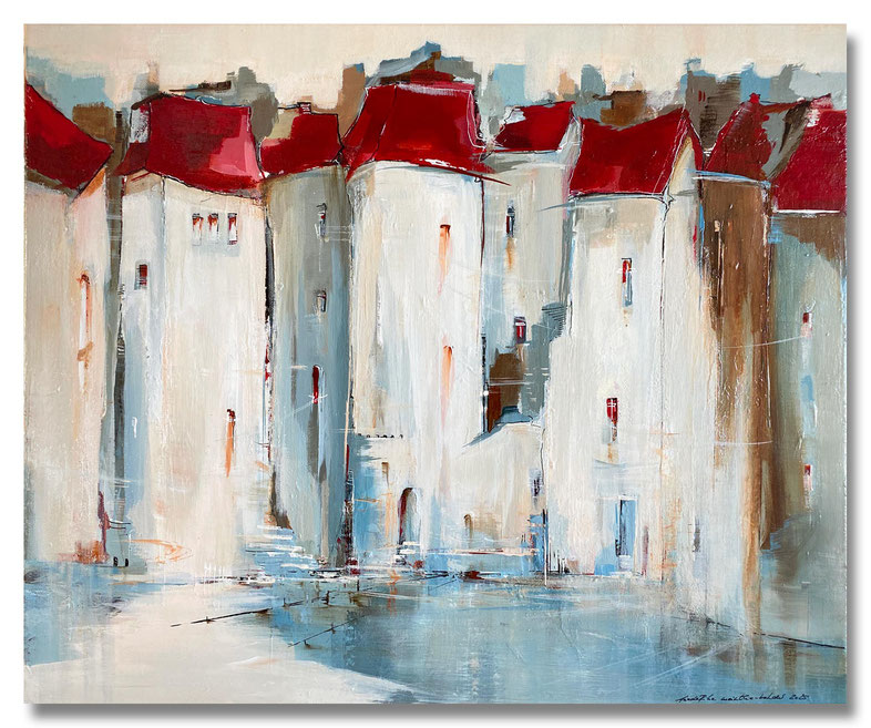 03 „STADTLANDSCHAFT“ – Mischtechnik auf Leinwand auf 2cm Keilrahmen – licht- und farbecht endfixiert – 50x60- VERKAUFT 