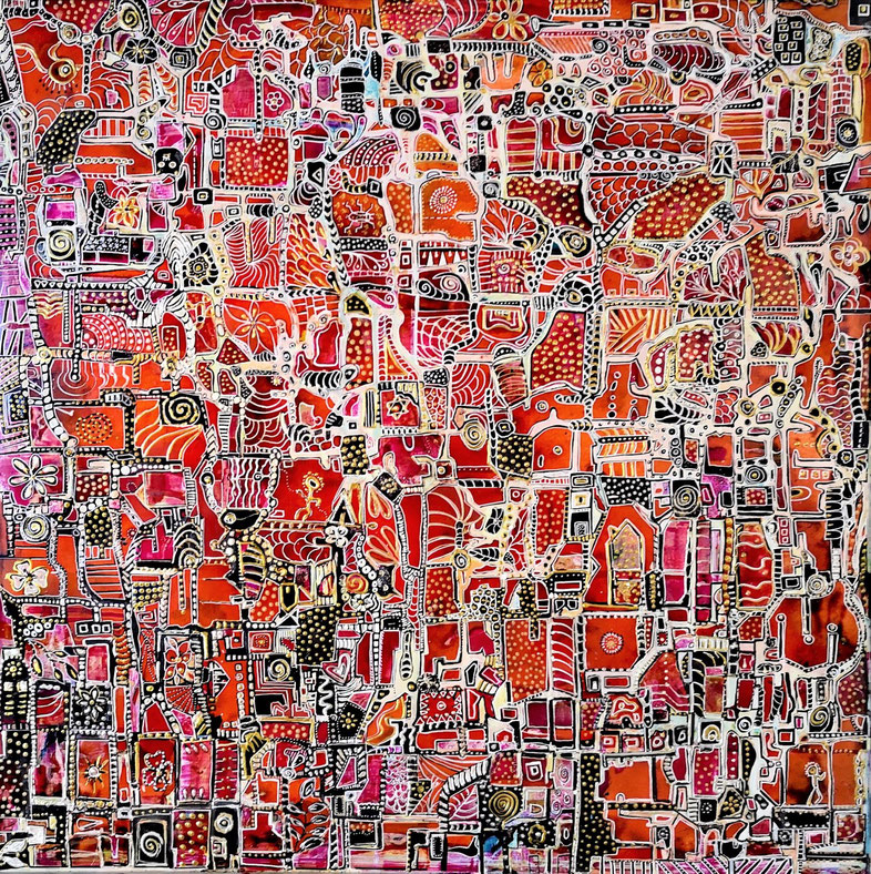 Acrylique et encre sur toile - 60 x 60