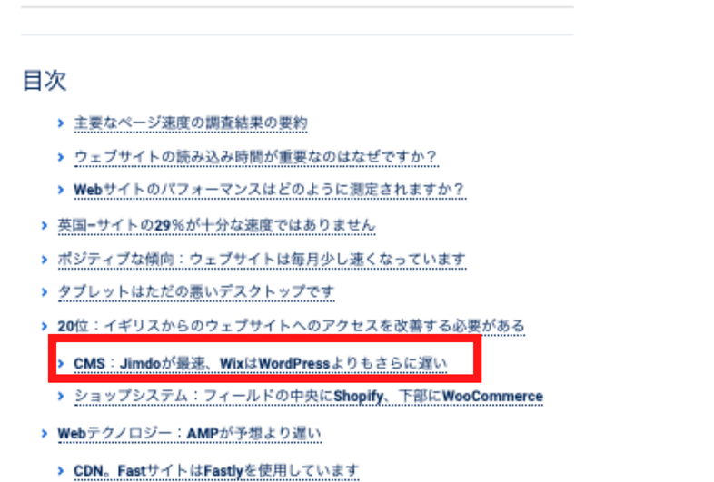 サイトの速度