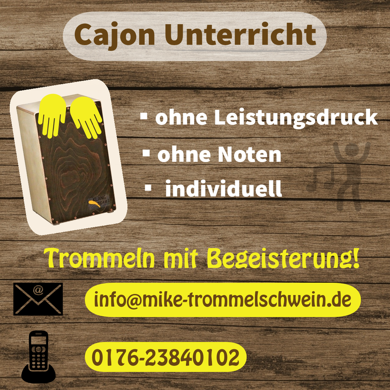 Cajon Unterricht Trommelschwein Mike Faust