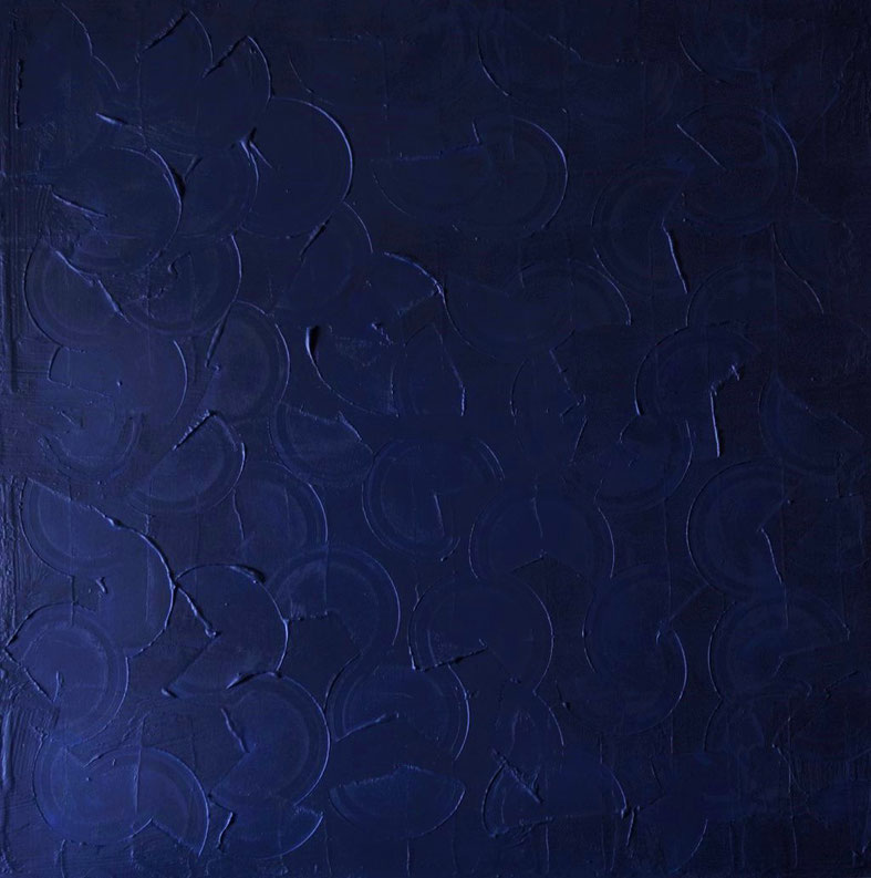 But I m not in blue.Acrilico su tela.100x100.2013 collezione privata