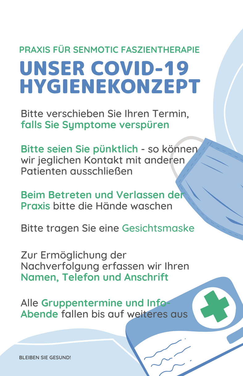 Hygienemassnahmen der Praxis für Faszien Therapie Wiesbaden.