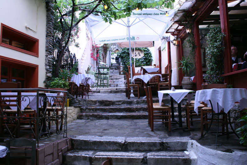 Athens Greece Plaka stairs ofpenguinsandelephants of penguins and elephants