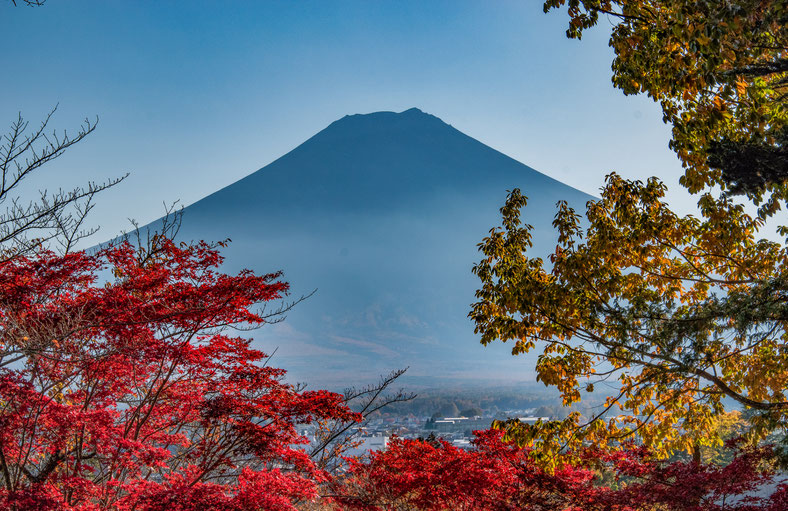 Il Monte Fuji durante il Momijigari