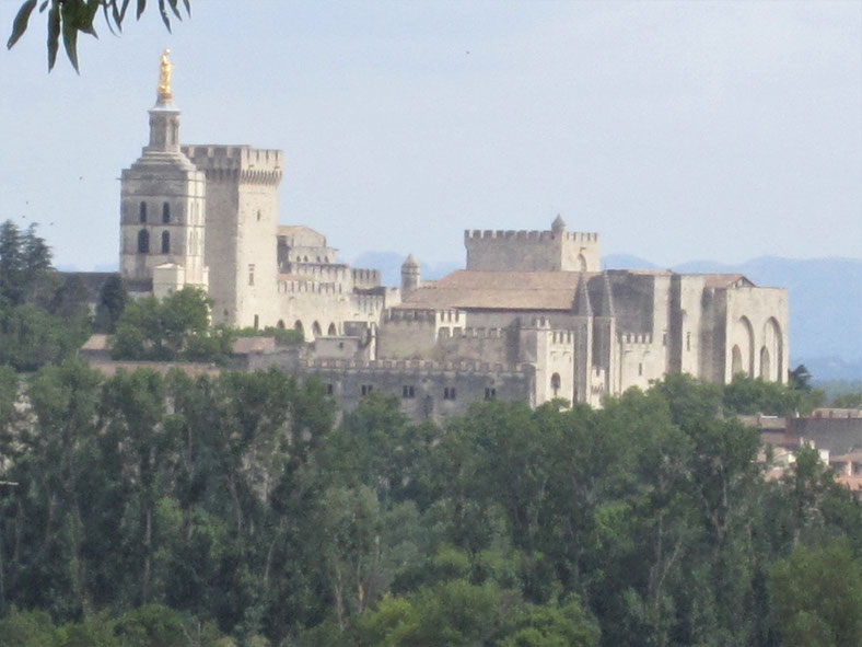 Bild: Les Jardins de l´Abbaye Saint André in Villeneuve-lès-Avignonleneuve-lès-Avignon hier Blick auf Papstpalast in Avignon