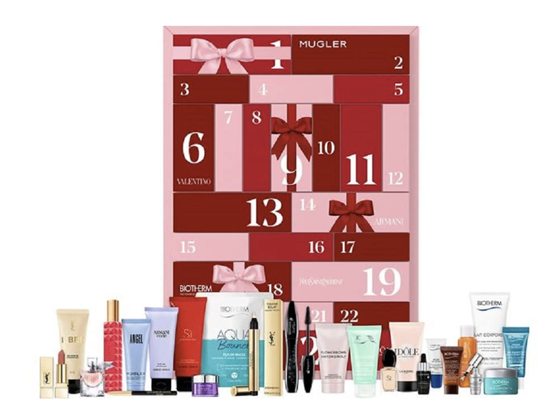 L'Orèal Deluxe Adventkalender mit 24 Türchen der Marken Mugler, Armani, Lancôme, YSL, Biotherm, Valentiono, Rubinstein...