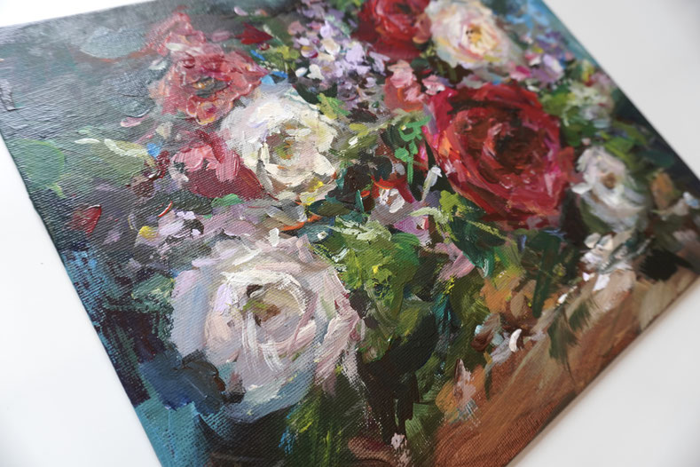 Acrylgemälde "Soft Bouquet" 24 x 30 cm, Malkarton