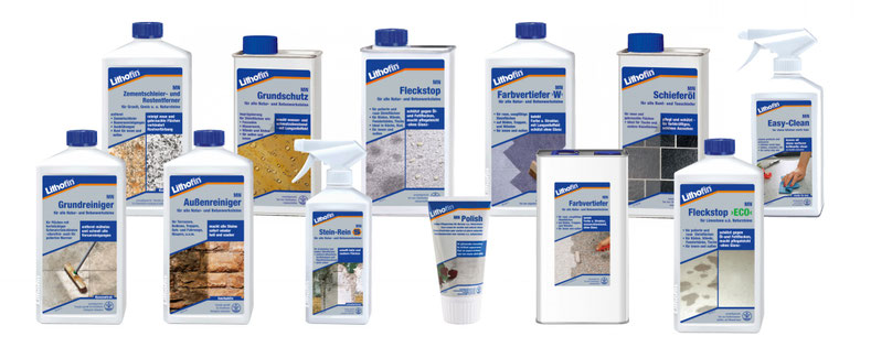 gamma prodotti di Lithofin MN per pietra naturali